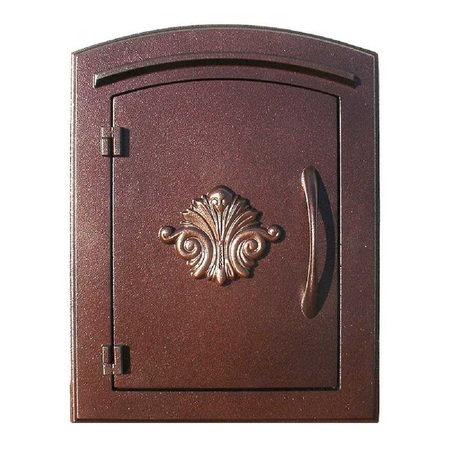 QUALARC Column Mount Mailbox w/"Decorative Scroll Logo", Antique Copper MAN-1401-AC